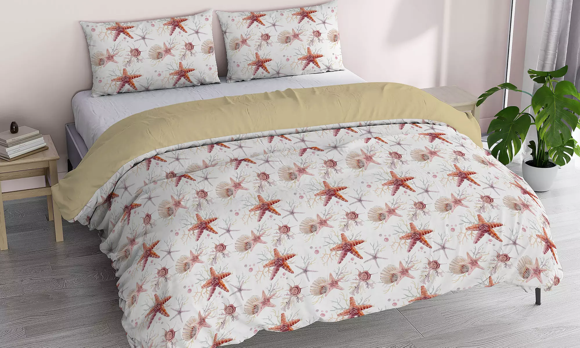 Ensemble de literie fantaisie, effet "peau de pêche"