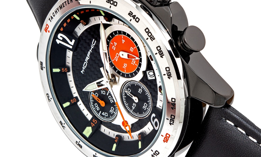 Image 7: Morphic Chronograph Leather Watch