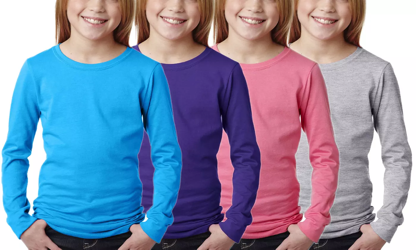 Girls' Princess Long Sleeve Tees (3-Pack) - Primary Image