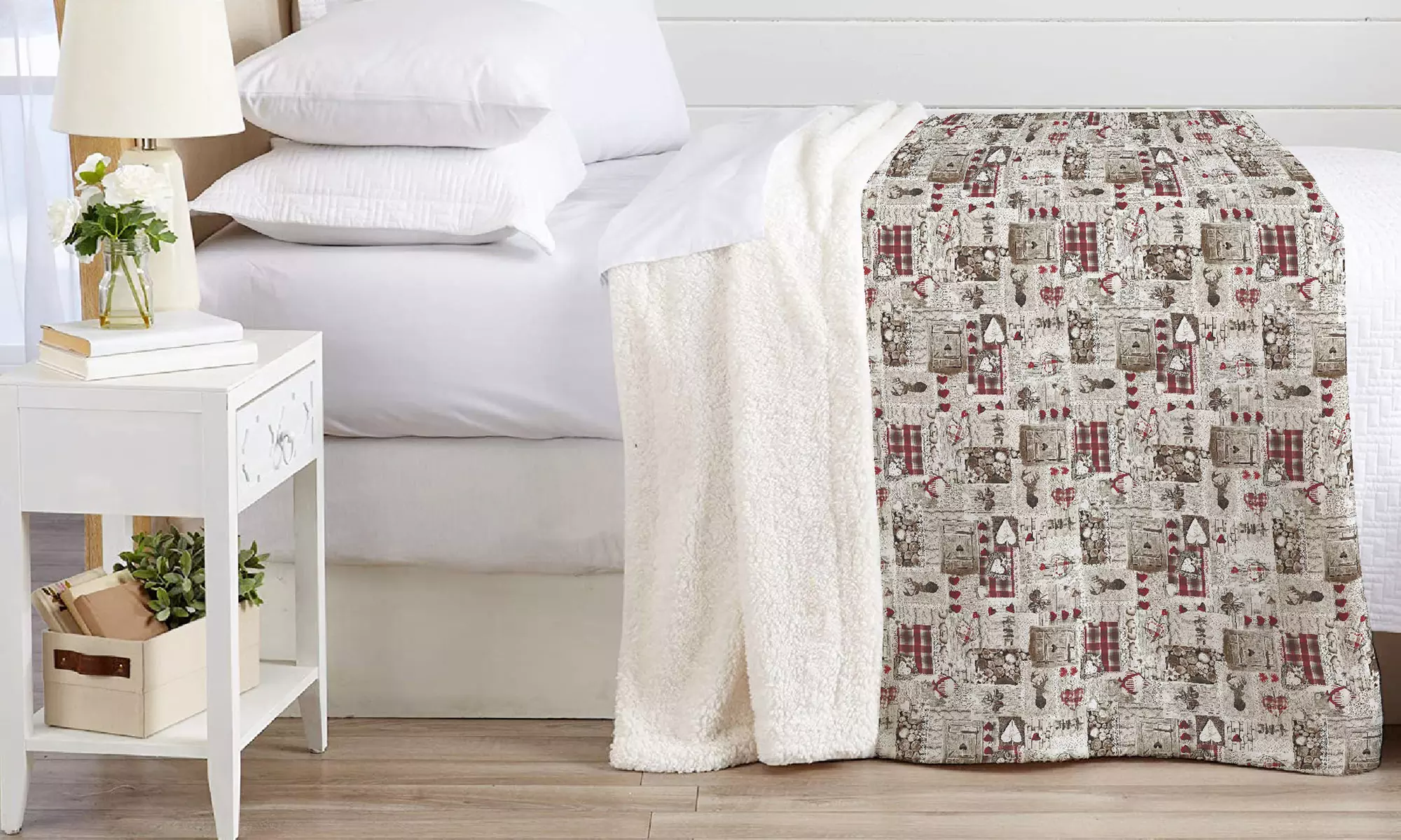 Couverture en sherpa et microfibre