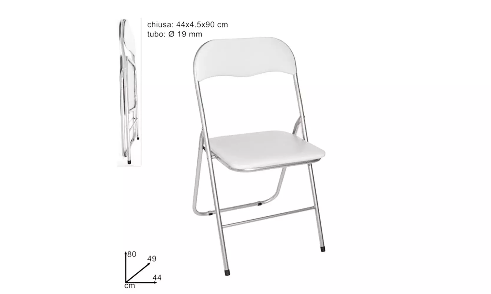 Set 6 sedie pieghevoli imbottite Bakaji