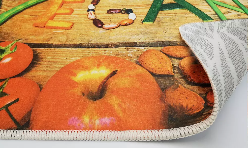 Tapis de cuisine antidérapant avec imprimé "VEGAN", dimensions au choix - Image 3