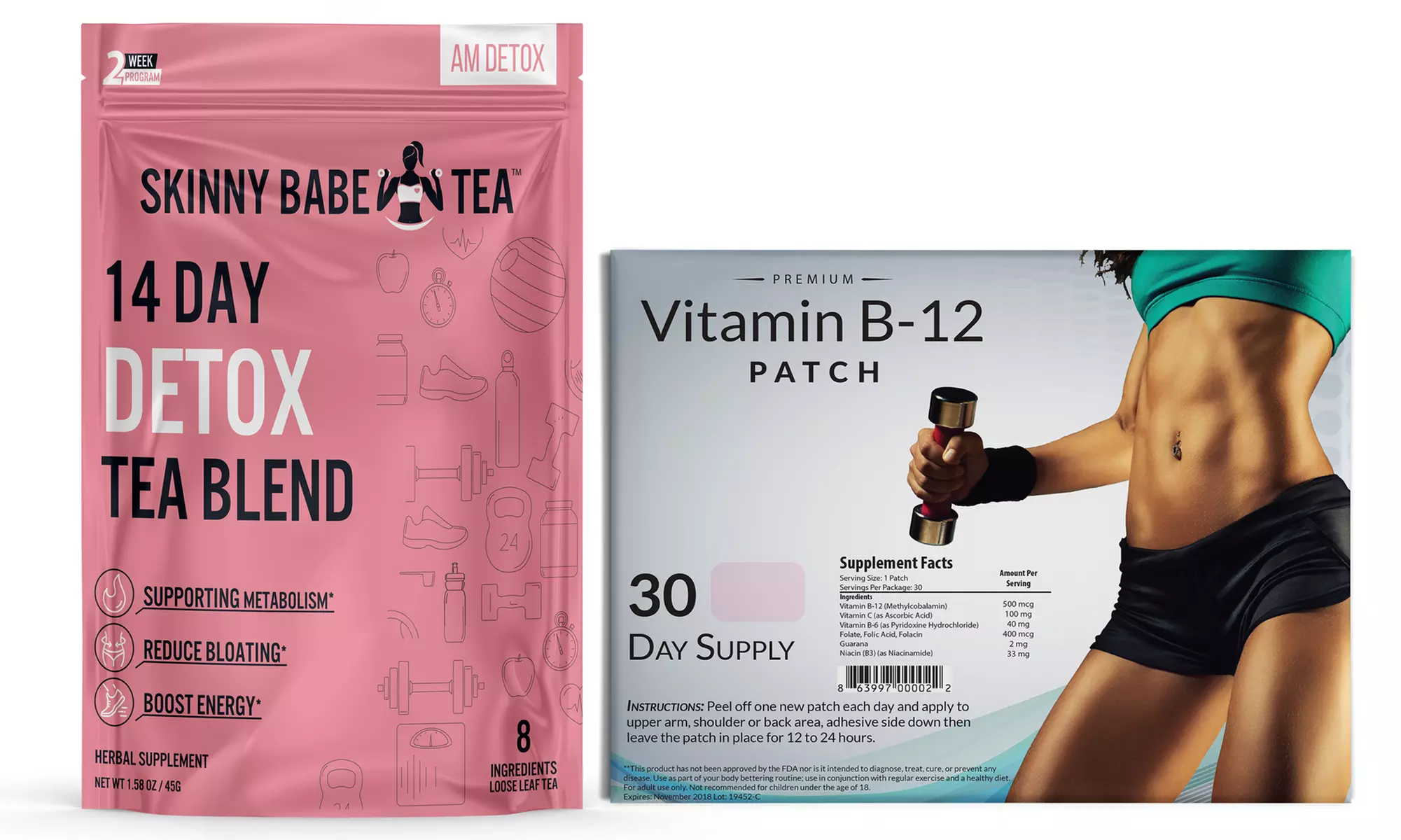 Vitamin B12 Patch and Skinny Babe AM Detox Tea - Primary Image