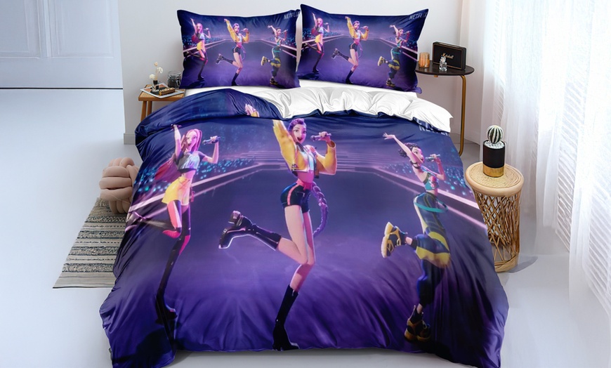 Image 1: KPop Demon Hunters Inspired Bedding Set