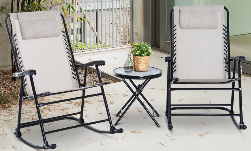 Image 6: Outsunny Rocker Bistro Set