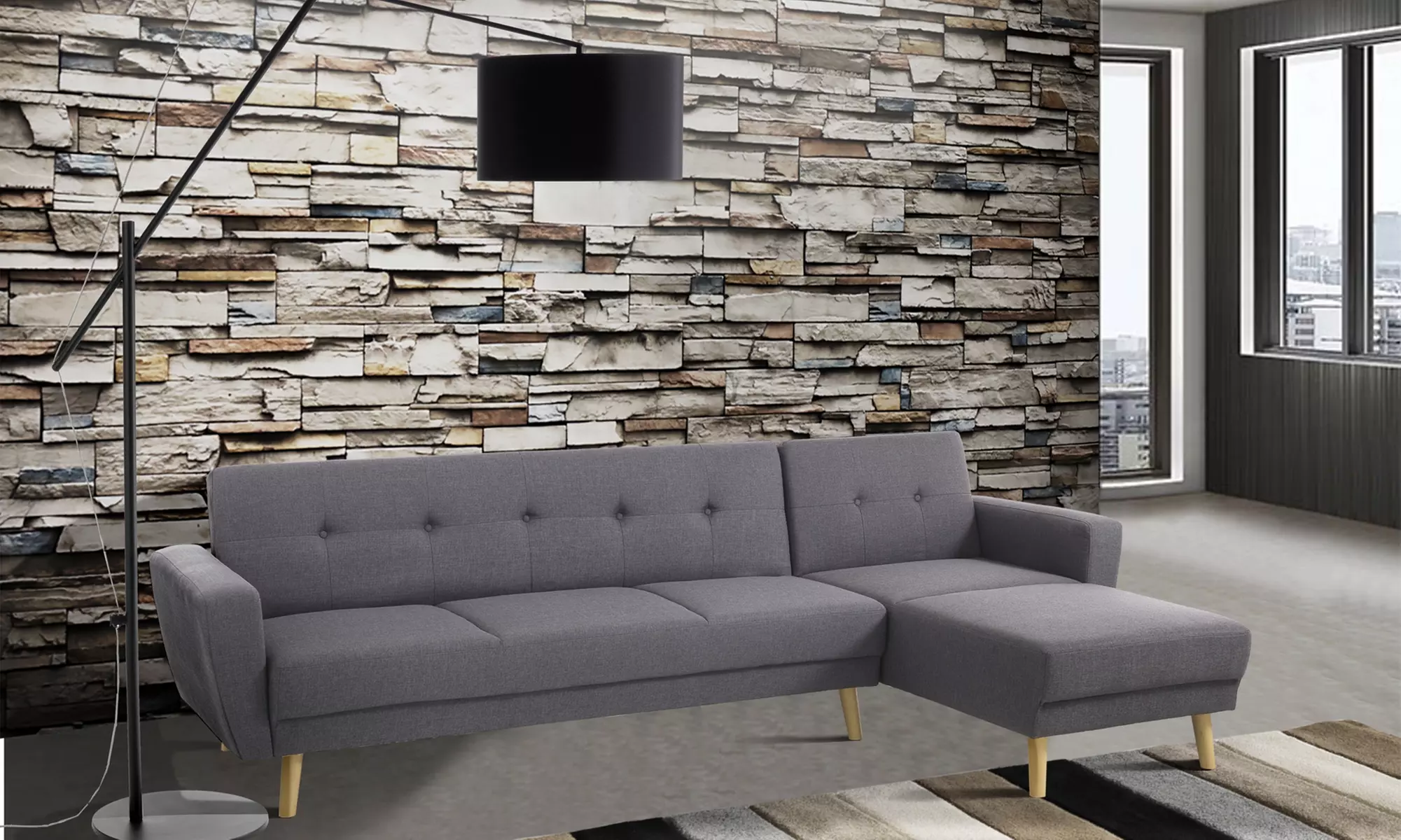 Sofá cama con península Hely de la marca Tomasucci con envío gratuito - Primary Image