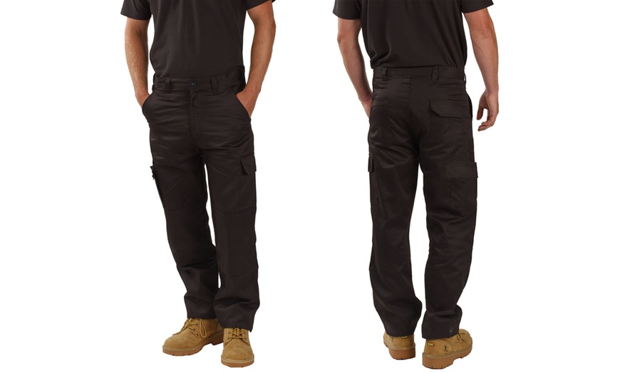 Image 2: Two-Pack of Men’s Cargo Combat Work Trousers