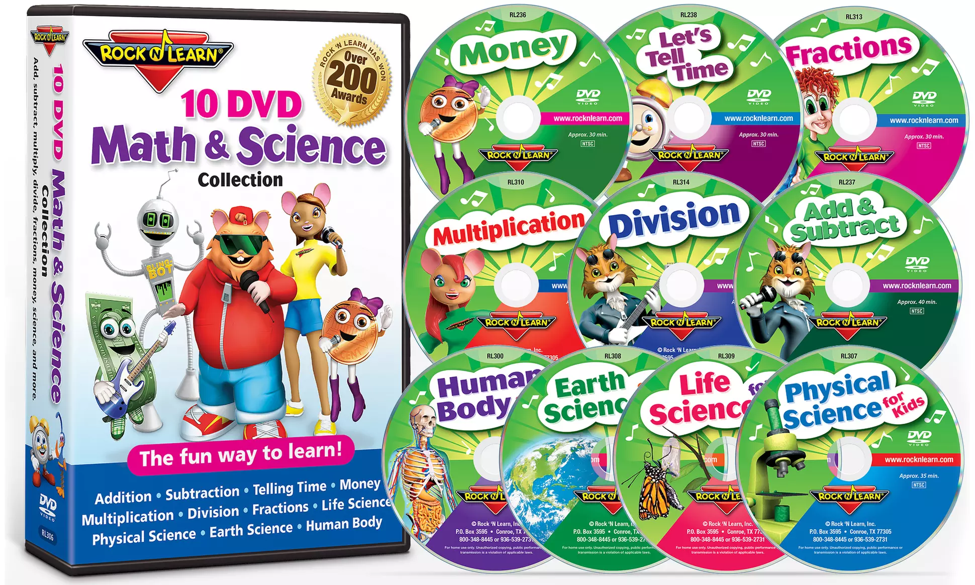 Rock 'N Learn Math & Science 10-DVD Collection - Primary Image