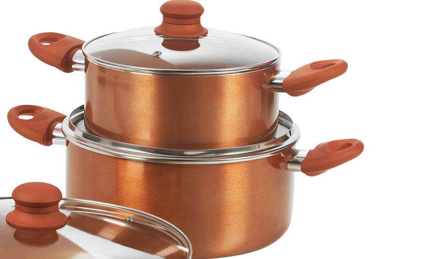 Image 2: Copper Casserole Pan with Lid