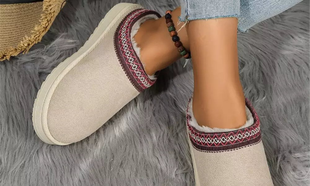 Faux Fur Sheepskin Lined Mini Snug Slippers