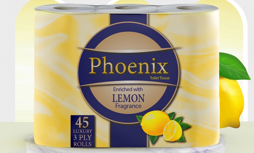 Image 3: 18, 45 or 90 Rolls of Phoenix Lemon-Fragranced Three-Ply Toilet Paper