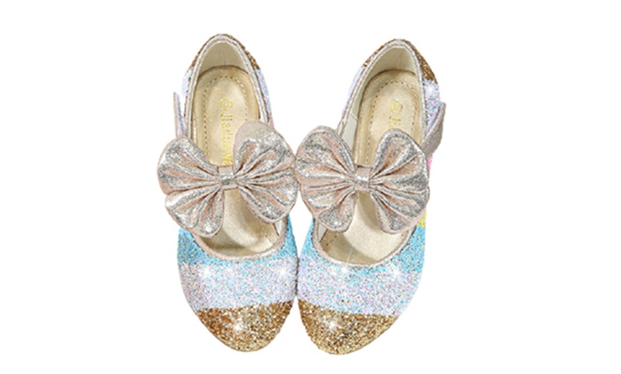 Image 3: Kids' Glitter Princess Party Shoes