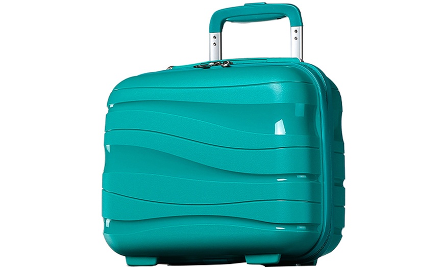 Image 14:  Lightweight PP Hard Shell with Suitcase TSA Lock and Vanity Case