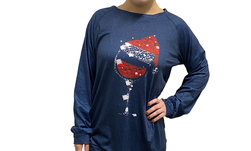 Image 3: Christmas Wine Glass Jumper