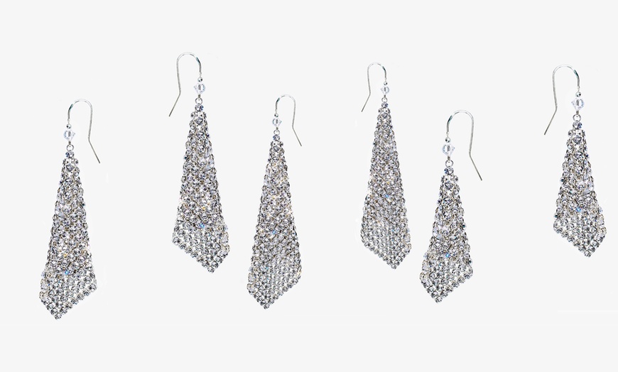 Image 17: Ah! Jewellery Drop Mesh Earrings made with Crystals from Swarovski®