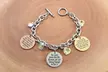 Tri-Tone Inspirational Charm Link Bracelet Made with Swarovski by Pink Box - Image 3