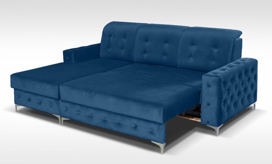 Image 17: Plush Velvet Sofa Bed