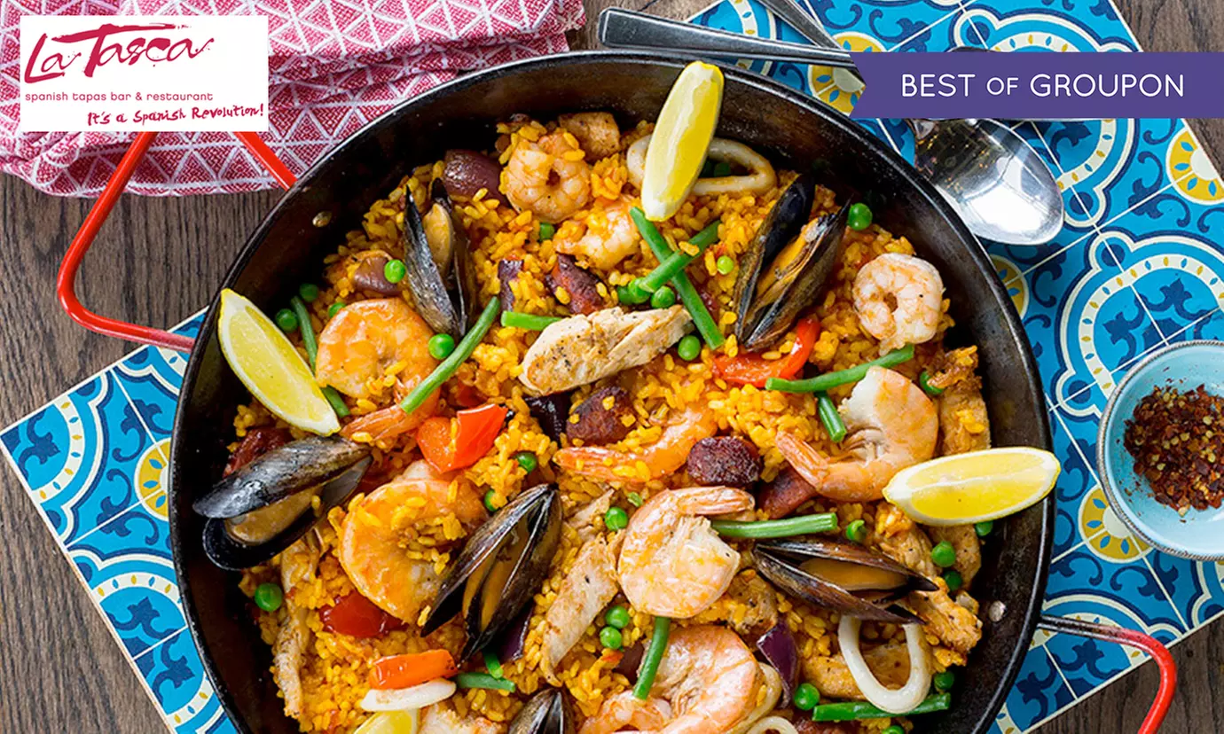 Paella or Main Dish with Choice of Drink for Two or Four at La Tasca, Nine Locations (Up to 52% Off) - Primary Image