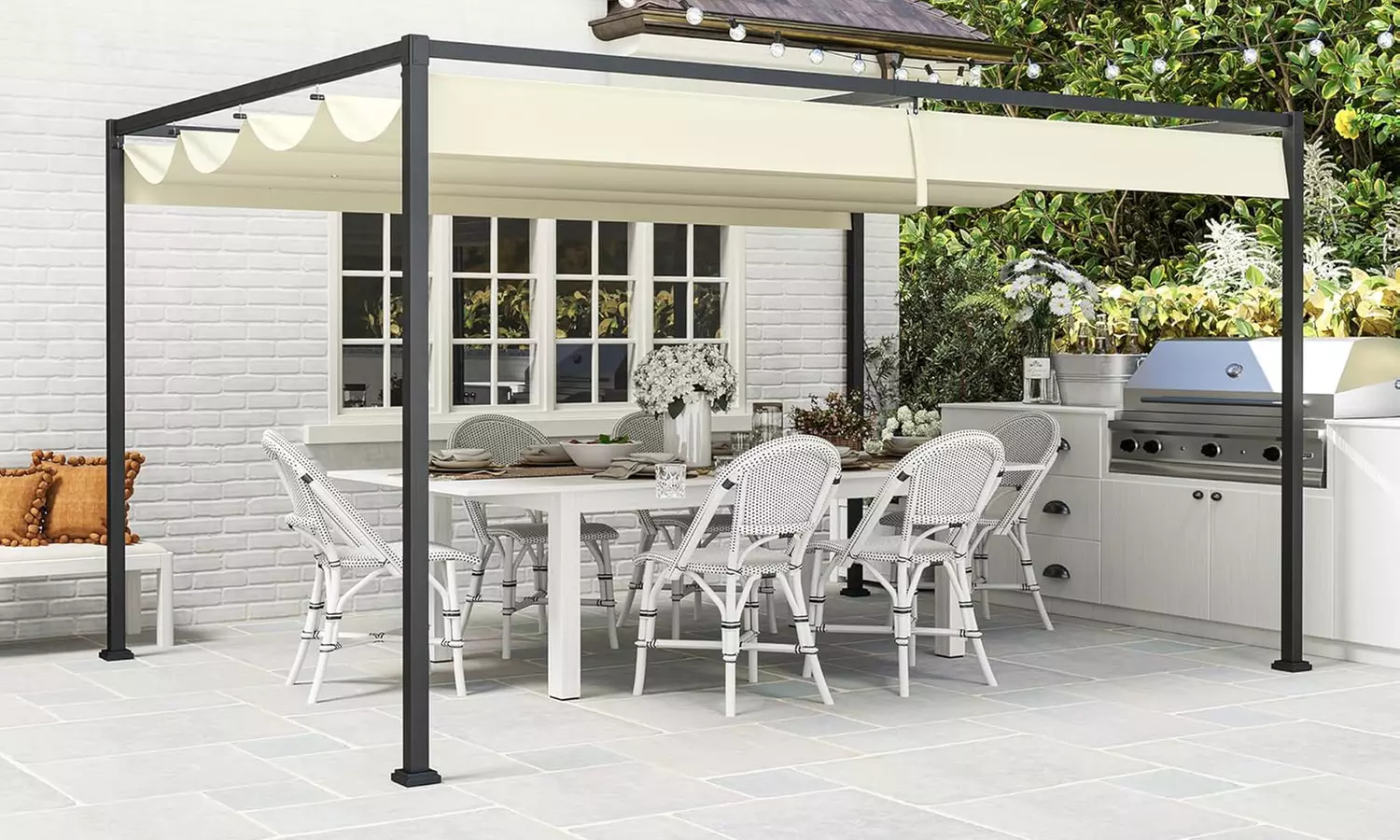 Outsunny Retractable Pergola Canopy