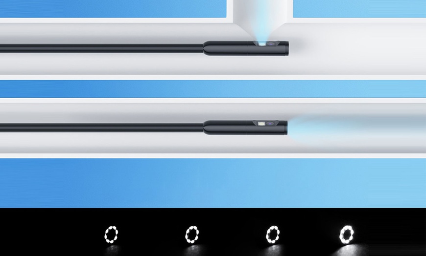 Image 5: 5-Meter Dual Lens Endoscope Inspection Camera with 8 and 1 LED Lights