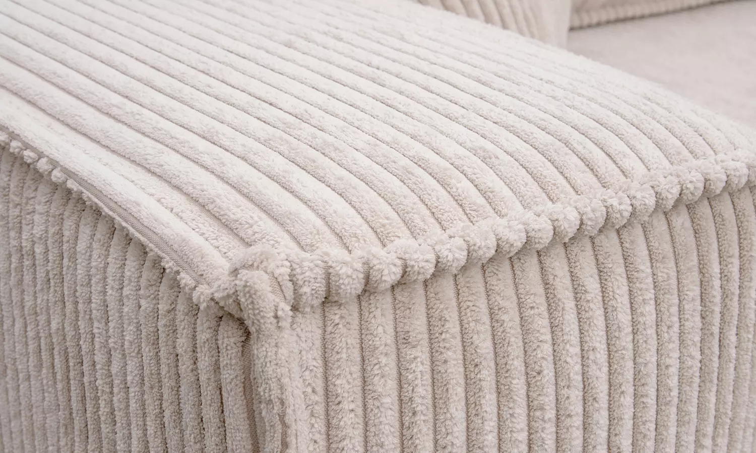 Canapé d'angle réversible et convertible en velours côtelé avec coffre