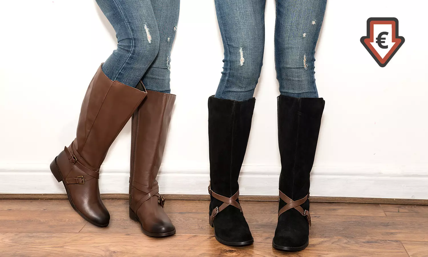 Redfoot Damen-Lederstiefel in Schwarz oder Braun - Primary Image