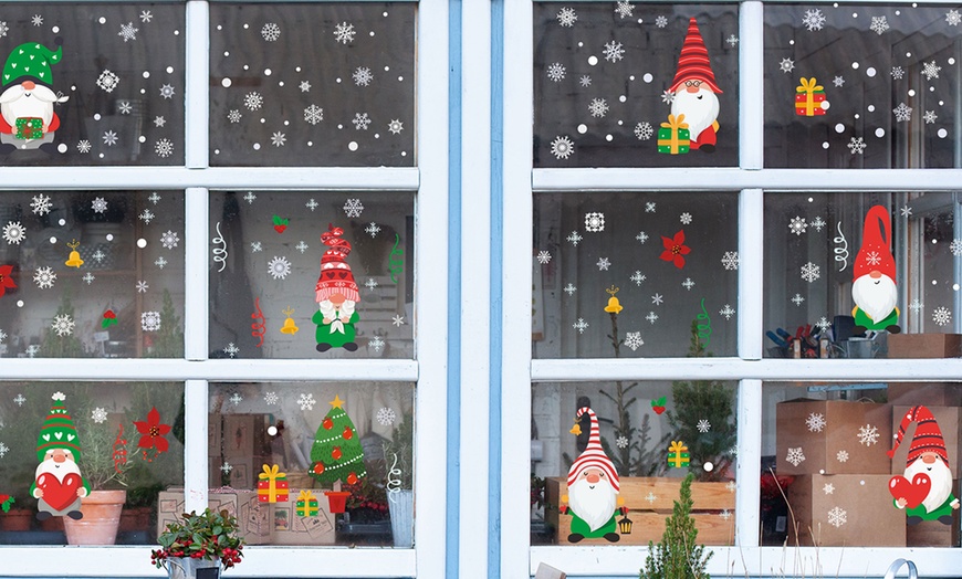 Image 5: Christmas Window Clings Set