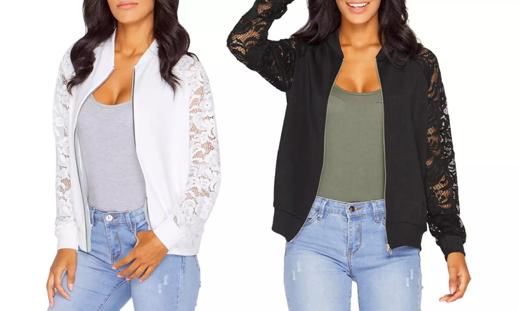 1 ou 2 bombers pour femme en dentelle - Primary Image