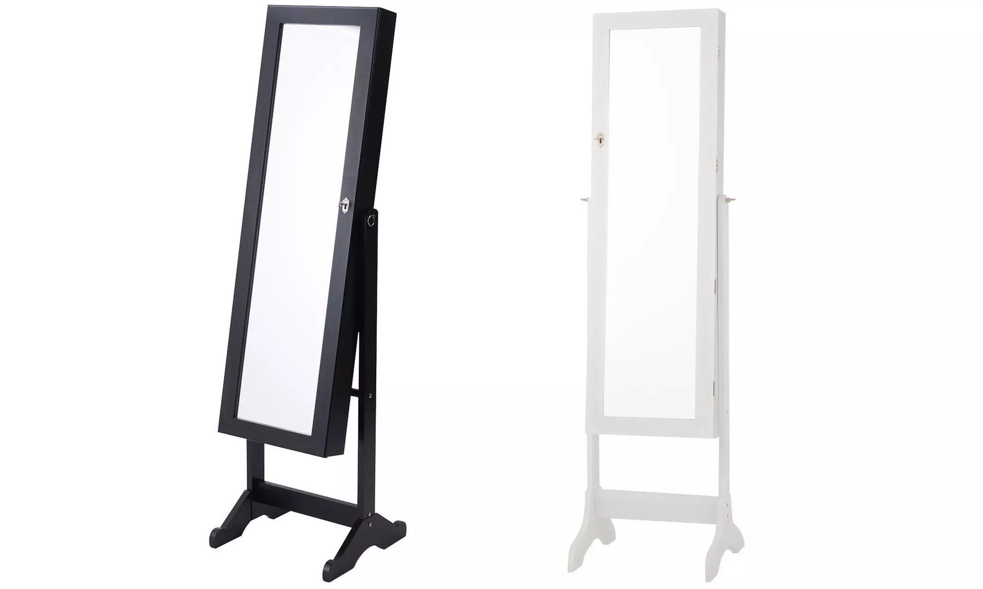 Lockable Mirrored Jewelry Cabinet with Stand - Primary Image