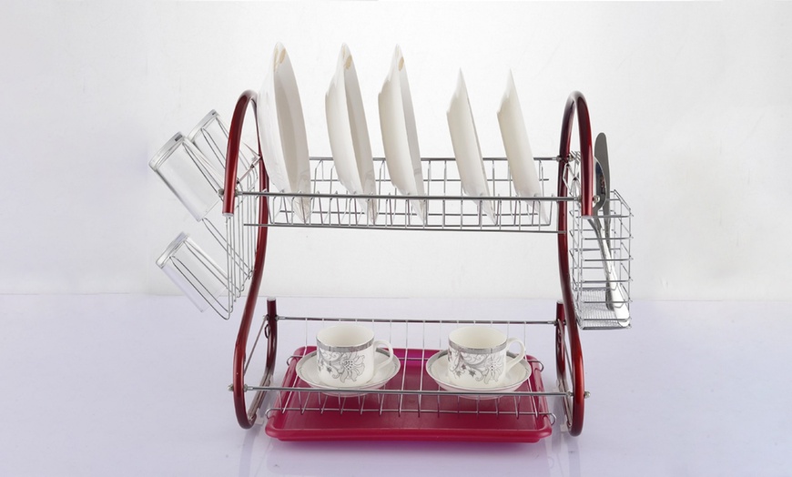 Image 7: Two-Tier Dish Drainer