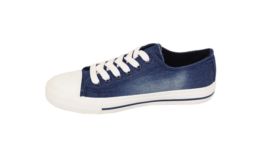 Image 6: Women's Denim Lace Up Trainers