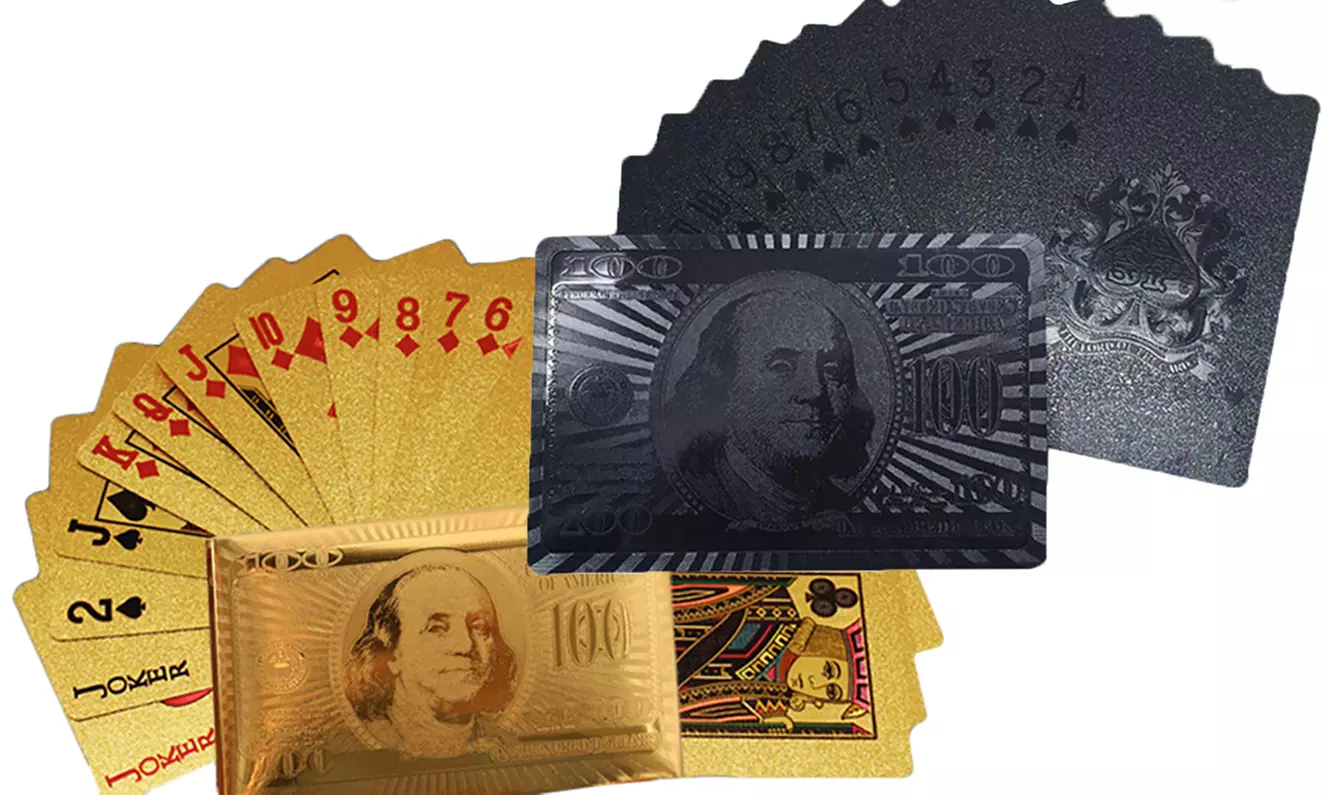 Two Elephants Gold Foil and Black Devil Playing Cards (1- or 2-Pack) - Primary Image