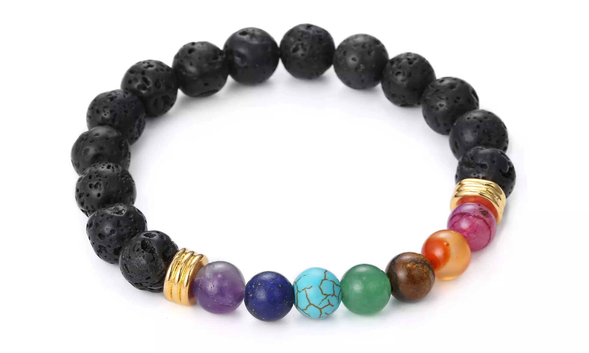 7-Chakra Mala Bracelet with Genuine Gemstone - Primary Image