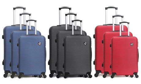 Set di 3 trolley London in ABS, disponibili in vari colori