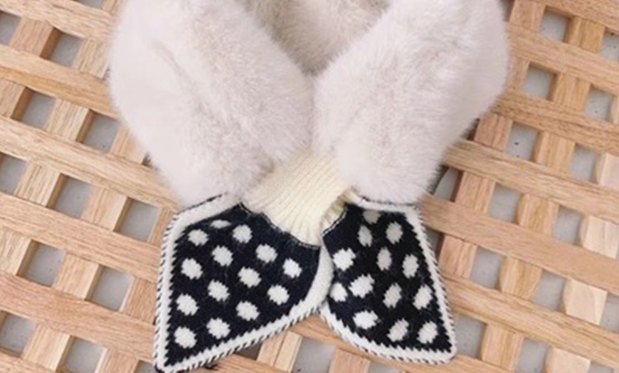 Image 3: Girls Cute Winter Soft Plush Scarf