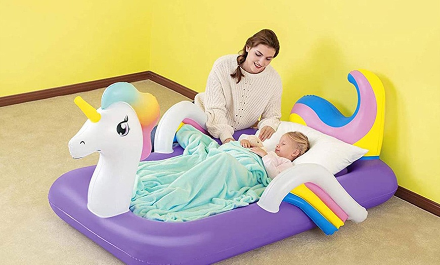 Image 7: Bestway Unicorn Designed Children's Air Bed