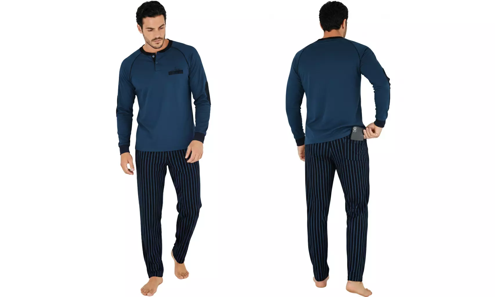 Navigare Herren-Pyjama aus Baumwolle