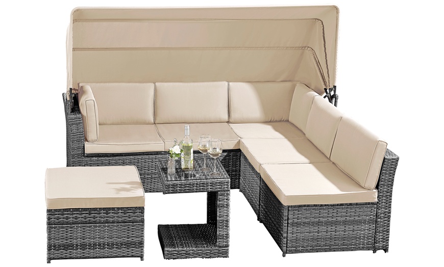 Image 10: Rattan Daybed with Canopy