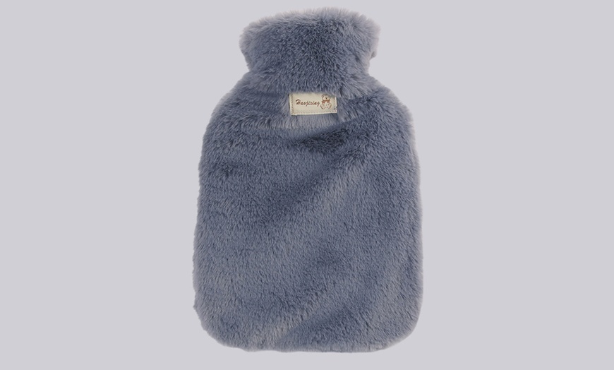 Image 6: Hot Water Bottle with Plush Cover