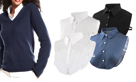 1 o 2 finti colletti di camicia da donna, disponibili in 4 colori