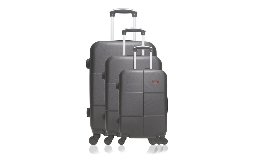 Image 2: Black Three-Piece Luggage Sets