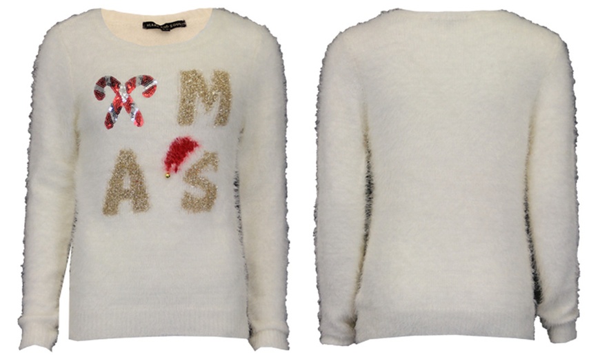 Image 3: Women's Mohair Chenille Christmas Jumper