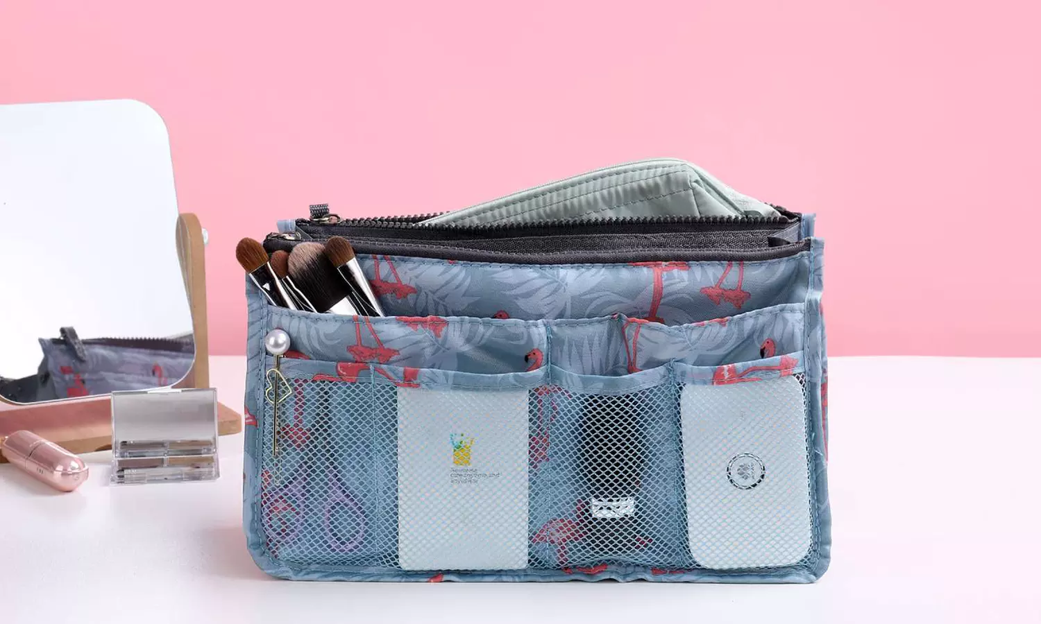 Handtaschen-Organizer mit Flamingo-Aufdruck