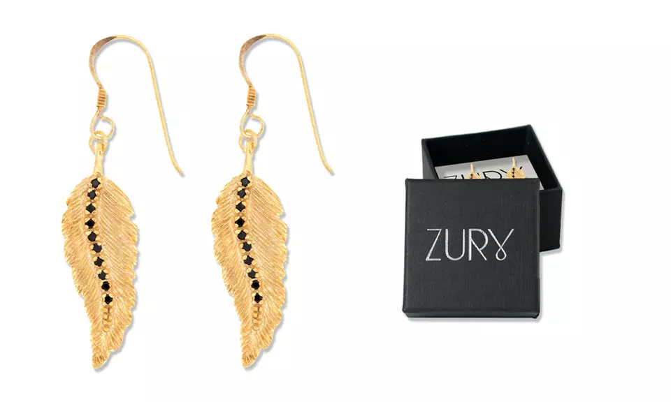 Boucles d'oreille, cheville ou pendentif en forme de plume - Second Medium