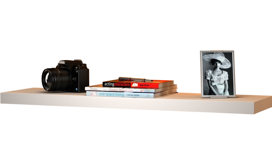 Image 8: Wooden Floating Wall Shelf