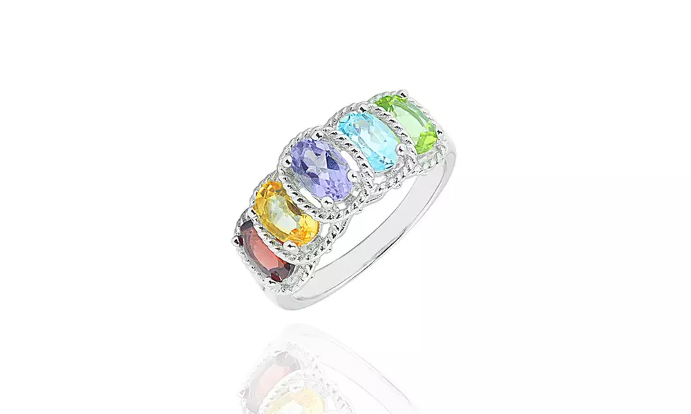 Gemma Luna 5.00 CTTW Genuine Gemstone Multicolor Ring - Second Medium