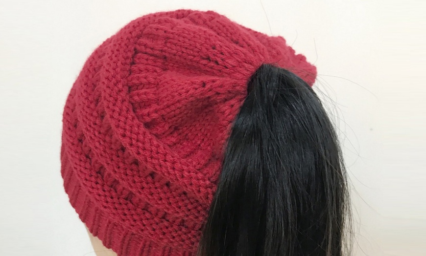 Image 3: Pony Tail Beanie
