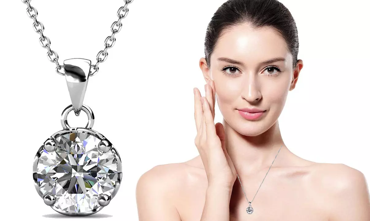 Halskette mit Moissanit-Anhänger, optional mit Geschenkbox - Primary Image