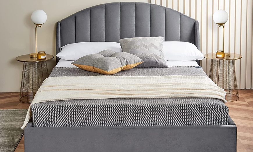 Image 2: Ottoman Bed Curved Winged Headboard