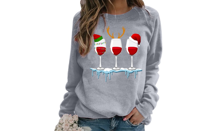 Image 3: Christmas Wine Glass Jumper